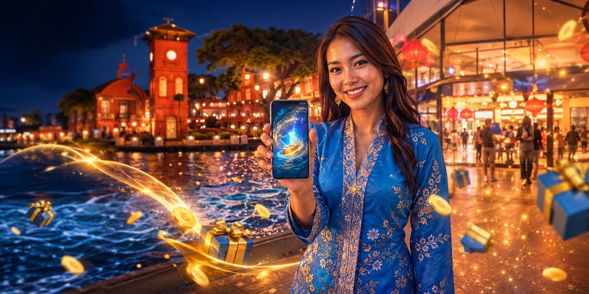 Female user in baju kurung making a deposit via the er6f app in Melaka